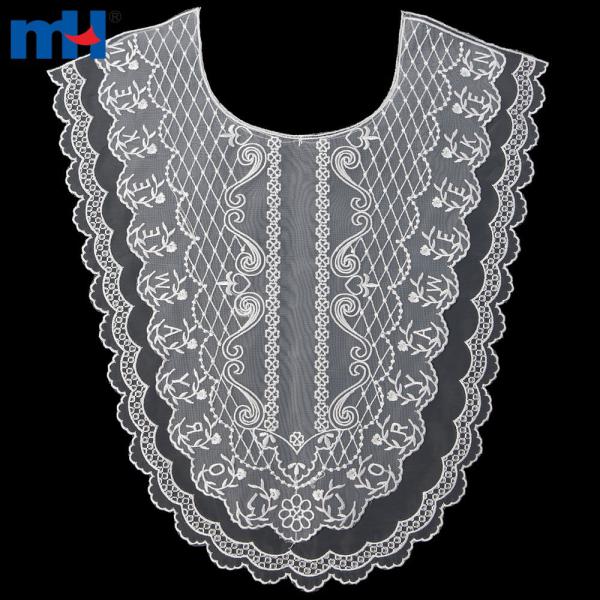 Weißer, mit Organza bestickter Spitzenkragen