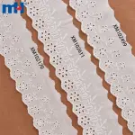 Renda de algodão bordada