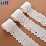 Renda de algodão bordada