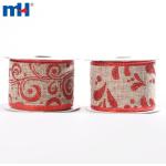 Nastri natalizi, nastri con bordo in filo metallico, nastri di tela