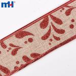 Nastri natalizi, nastri con bordo in filo metallico, nastri di tela