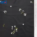 Çiçek işlemeli suni deri kumaş