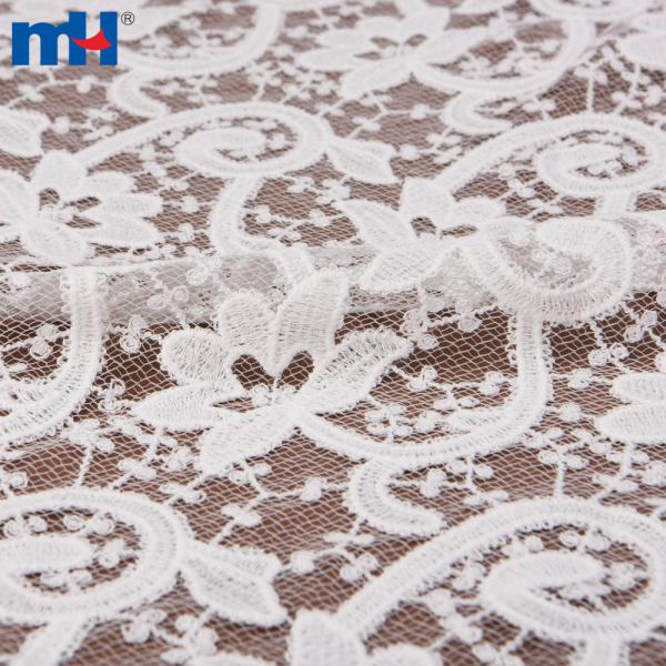 Embroidered mesh fabric