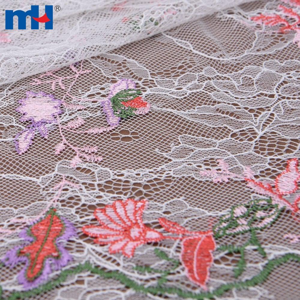 Spitzenstoff mit floraler Mesh-Stickerei