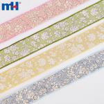 40mm floral print burlap ribbon