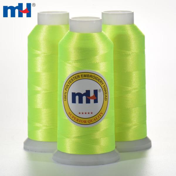 150D/2 100G Fio Fluorescente Bordado Brilha no Escuro