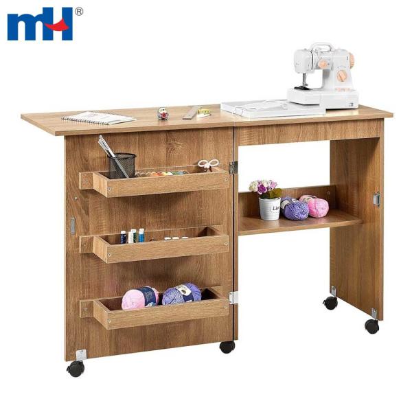 Wooden folding sewing machine table