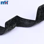Shiny nylon velvet ribbon with shiny metallic threads