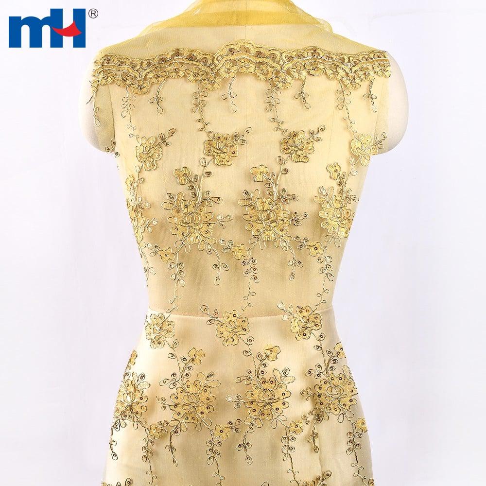 Halat işlemeli dantel kumaş