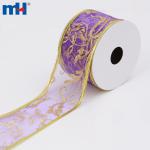 Organza Christmas ribbons with shiny wire edges
