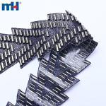 Hot adhesive beading tape with glass tube beads and rhinestones