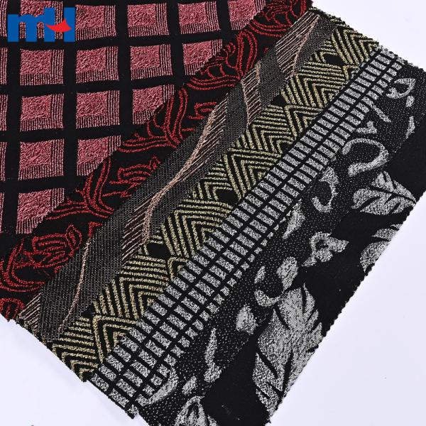Tessuto jacquard metallico elasticizzato per confezione di abiti