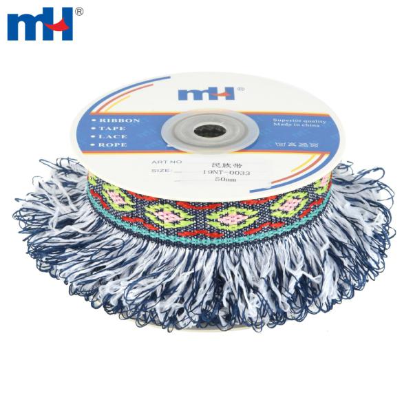 Jacquard belt with tassels