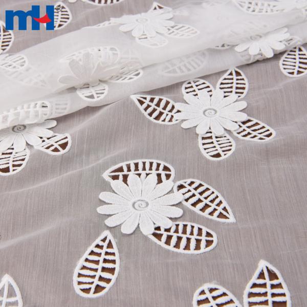 Laser cut embroidered lace