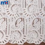 Laser cut embroidered chiffon fabric