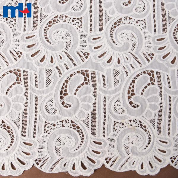 Laser cut embroidered chiffon fabric