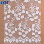 Floral embroidered mesh lace fabric for wedding dress