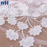 Floral embroidered mesh lace fabric for wedding dress