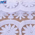 Floral embroidered mesh lace fabric for wedding dress