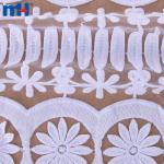 Floral embroidered mesh lace fabric for wedding dress
