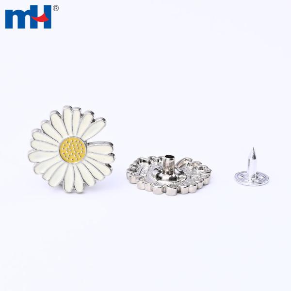 17mm zinc alloy jeans button with daisy design