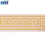 Greek key embroidered trim