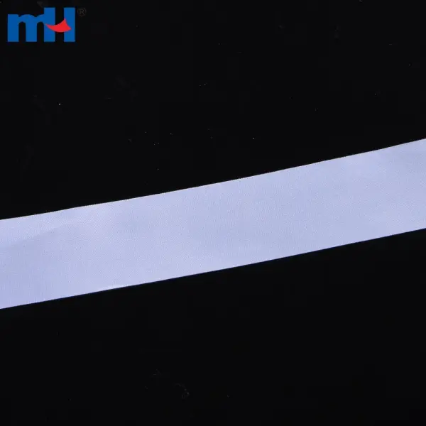 Cinta de tafetán de seda de 25 mm para etiquetas de ropa - Borde ranurado