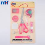 Travel sewing kit in plastic packaging