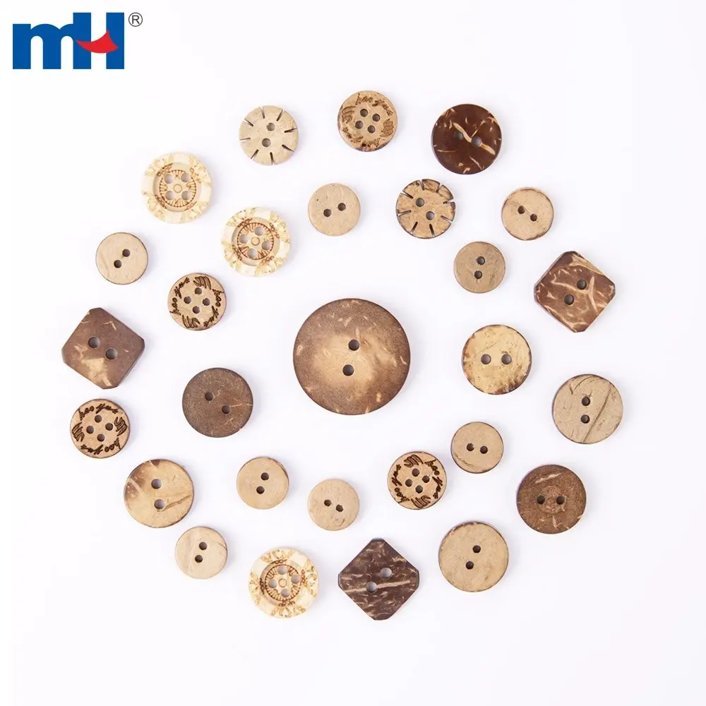 Natural coconut button