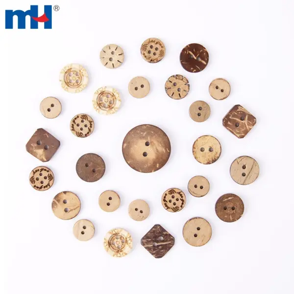 Natural coconut button