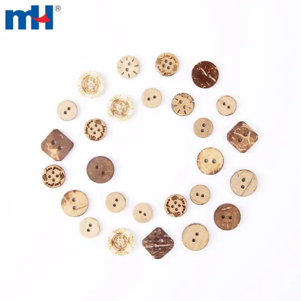 Natural coconut button