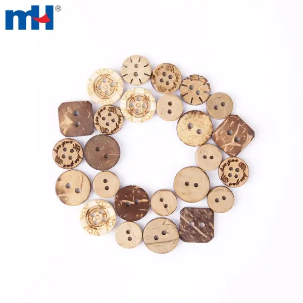 Natural coconut button