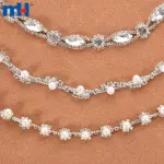 Pearl and crystal cup chain