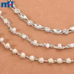 Pearl and crystal cup chain