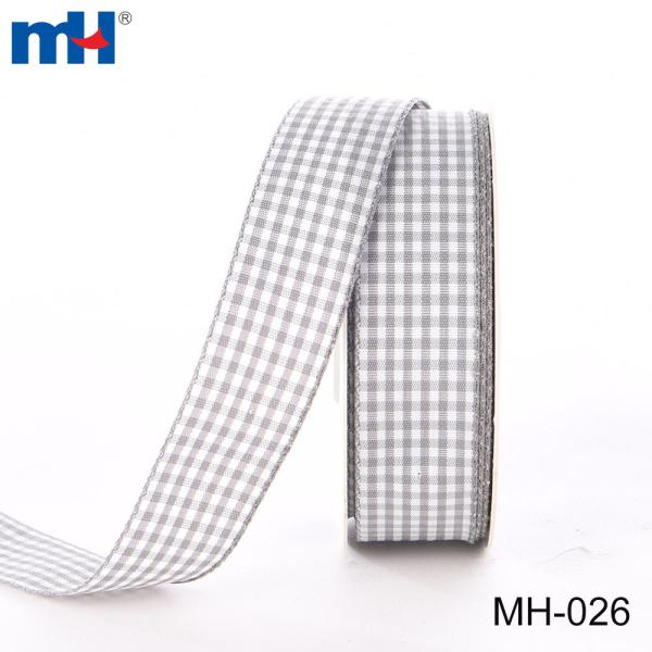 Wire edge patterned ribbon