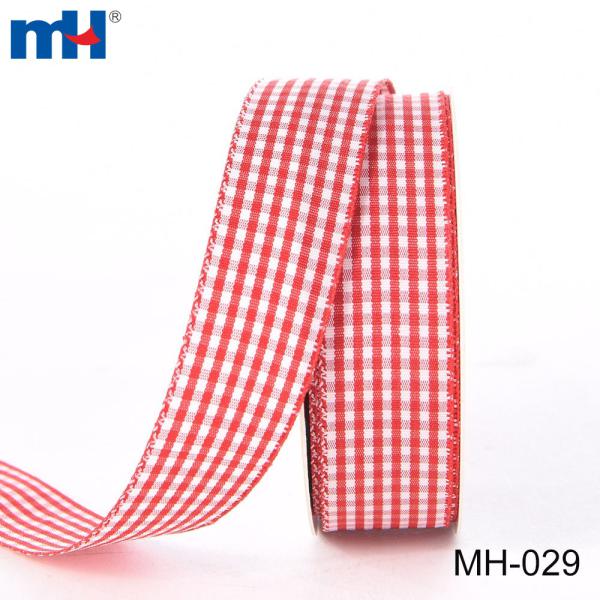 Wire edge patterned ribbon