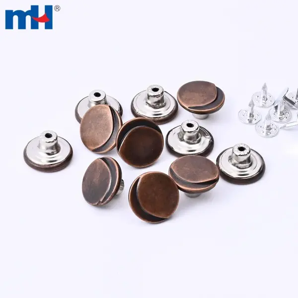 Bottone per jeans rotondo in metallo semplice in lega di zinco da 17 mm