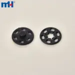 Sew-on plastic buttons, snap clasps and push buttons