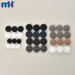 Sew-on plastic buttons, snap clasps and push buttons