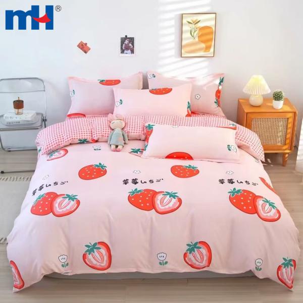 Set biancheria da letto in quattro pezzi realizzato in fibra di poliestere