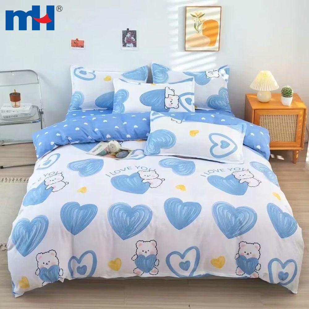 Set biancheria da letto in quattro pezzi realizzato al 100% in poliestere