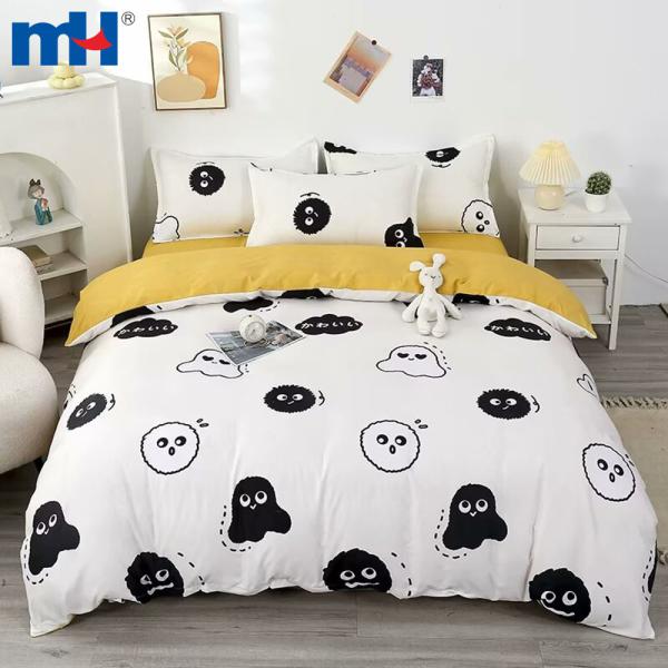 Set biancheria da letto in quattro pezzi realizzato al 100% in poliestere