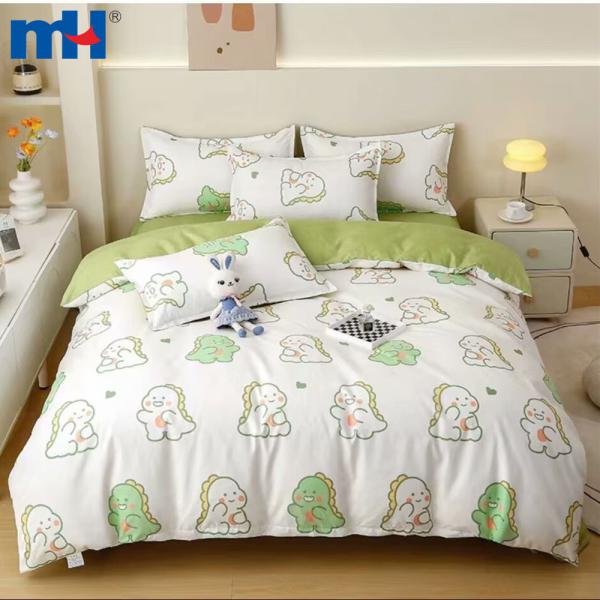 Set biancheria da letto in quattro pezzi realizzato al 100% in poliestere