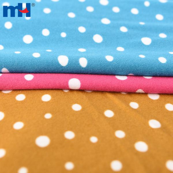 Printed polyester and spandex stretch fabric