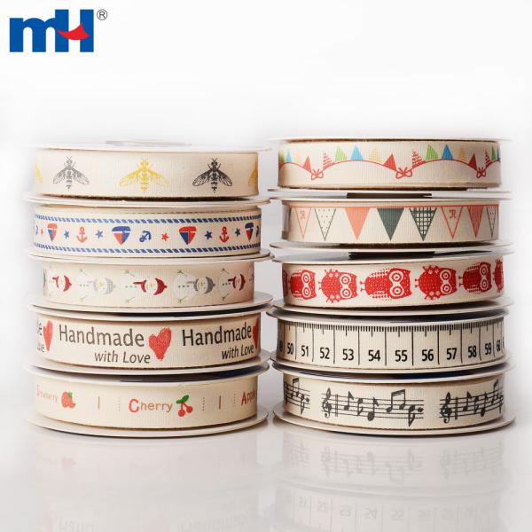 Nastri in tessuto di cotone con stampa personalizzata