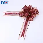 64x860mm Bow Pull Ribbon - "I Love You More" Clear Film with 3-Stripes Edge