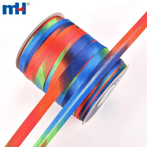 Ruban de biais en satin arc-en-ciel pour sceller les bords bruts