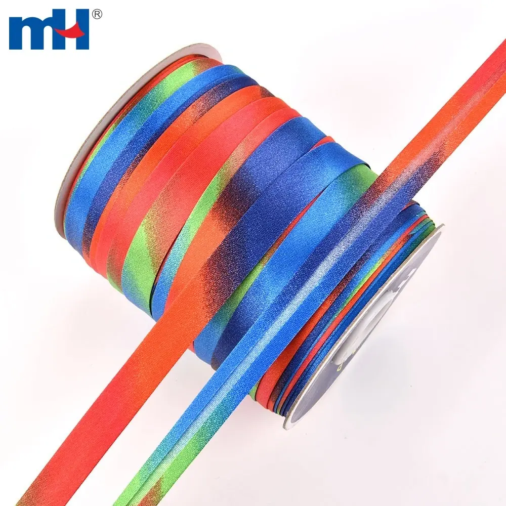 Ruban de biais en satin arc-en-ciel pour sceller les bords bruts