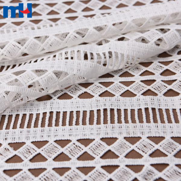 Striped chemical lace fabric