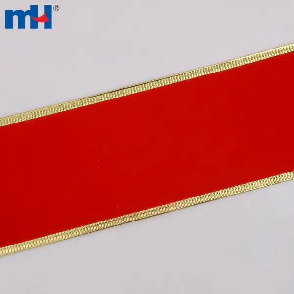 Cinta navideña, cinta navideña, cinta navideña de terciopelo rojo